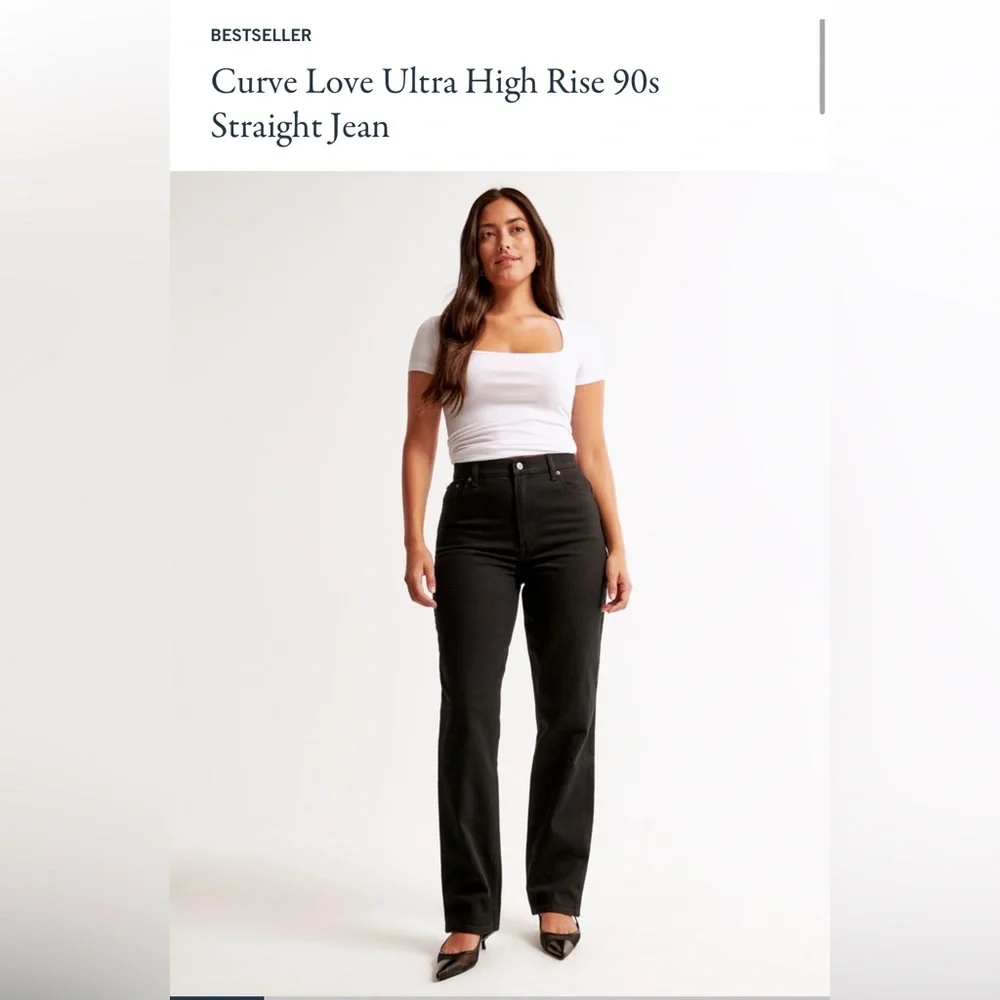 Abercrombie & Fitch CURVE LOVE Ultra High Rise 90s Straight - Picture 4 of 5